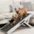 Dog Ramp for Couch – Non-Slip, Sturdy Build Foldable Wooden Dog Ramp – Supports up to 200 lbs – 7 Adjustable Heights (14″–20.5″) – Enhanced Stability – Birchwood Pet Ramp for Small Dogs – White