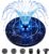 6.3″ Solar Bird Bath Fountain with Color LED Lights | 9V/2W Solar Fountain Pump, 800mAh Battery Backup, 4 Fixed Rods 5 Spray Patterns for Birdbath Pond Patio Flowing Water Feature