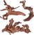 majoywoo Natural Driftwood for Aquarium Decor Fish Tank Decorations | Natural Driftwood for Aquascaping and Reptile Decor, With Unique Natural Shapes, Assorted Driftwood Branch 6-10″ 3 Pcs