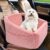 NEEZUKAR Dog Car Seat for Small Medium Dogs,Detachable Washable Dog Booster Seat Under 30lbs, Pet Car Seats Travel Bed with Storage Pockets and Safety Belt(Pink)