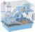PawHut Hamster Cage 3-Tier for Dwarf Hamster with Exercise Wheel Blue | Gerbil Cage, Food Bowl, Water Bottle, House, Tunnels, Ramps, Small Animal Habitat