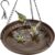 iBorn Hanging Metal Bird Bath Feeder Tray, 1.5L All Metal Wild Birdbath for Outdoor Backyard Garden, Squirrel Chew Proof Rust Resistant for Wild Birds, Bronze, Pack of 1