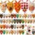 Sanwuta 60 Pcs Fall Dog Bandana Bulk Thanksgiving Pet Scarf, Turkey Pattern