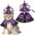 QKURT Halloween Pet Wizard Costume, Witch Cloak & Hat Set for Cats and Small Dog, Pet Cosplay Halloween Party Decoration(L)