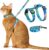 PetThem Adjustable Cat Harness and Leash Set Escape Proof (Hawaii Green) | Comfortable Soft Lightweight, Use Safe & Easy, Walking Travel Kitten Harness for Small Medium Large Cats