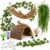 HERCOCCI Bearded Dragon Tank Accessories, 9Pcs Reptile Plants Vines Hammock Flexible Bridge with Suction Cups Terrarium Habitat Décor for Snake Gecko Lizard Chameleon