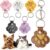 6 Pack Pet Fur Keepsake Keychain, Paw Shaped Leather Cat & Dog Hair Keepsake, Dog Hair Storage Cat Fur Collector Sympathy Memorial Gift for Loss of Pets, Pet Lover Commemorative Keyring
