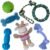 rocket & rex Puppy Chew Toys for Teething, Natural Rubber Set (6pk)