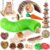 VESPRO Hamster Toys Set, Guinea Pig Toys Small Animal Chewing Toy and Rat Cage Accessories, Chinchillas, Gerbils, Rats, Rabbit Rodents Teeth Care, Apple Wood Timothy Hay Mouse Toy Swing Seesaw Bridge