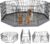 PETIME Foldable Metal Dog Exercise Pen/Pet Puppy Playpen Kennels Yard Fence Indoor/Outdoor 8 Panel 24″ W x 24″ H with Bottom Pad (with Bottom pad, 8 Panels 24″ H)