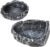 Reptile Water Dish Food Bowl for Bearded Dragon Tank Accessories, Reptile Rock Feeder for Tank 2 Pack Corner Resin Terrarium Bowl for Leopard Gecko Hermit Crab Tortoise Snake, Black