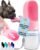 MalsiPree On the Go Dog Water Bottle – 12 oz Pink, Leak-Proof | 12oz leak-proof bottle & built-in bowl – one-hand use – Use for dog travel, hiking, park & beach days