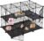 VISCOO 41 Panels Pet Playpen, 35.4″ x 23.6″ x 23.6″ Small Animal Playpen | Rabbit Cage for Guinea Pigs,Bunny,Hedgehogs, with 2 Doors, Puppy Play Pen Indoor Outdoor, Two-Story C&C Cage