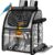 Bird Carrier Bag with Indestructible Stainless Steel Mesh, Bird Travel Cage with Stand, Easy to Clean Backpack for Parrot, Portable Bird Travel Bag, Grey