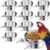 ToLanbbt 10 Pcs Stainless Steel Bird Food Bowls Water with Double Screws and Clamp Holders, Parrot Feeding Dish Cups Parrot Cage Coop Feeders for Cockatiel Conure Budgie Parakeet Macaw Small Animal, S