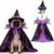 EXPAWLORER Halloween Witch Costume for Cat & Small Medium Dog