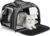 Pecute Cat Carrier with Bubble Window & Sunshade for Dogs Cats, Gray M | Dual bubble windows & top sunshade, 70% more airflow mesh, Impact-resistant stable frame, Locking zippers, Fits up to 11 lbs