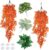 Hamiledyi Reptile Plants 5 Pcs Climbing Terrarium Plant with Suction Cup Artificial Decor for Snake Cage Bearded Dragon Tank Accessories for Lizard, Leopard Gecko, Chameleon, Snake (Orange)