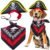 2 Pieces Skull Print Pet Pirate Hat with Pirate Skull Bandana Dog Cat Captain Cap Halloween Pirate Cosplay Costume Halloween Party Hat Dress Up Costume Accessories (C) One Size