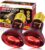 REPTI ZOO 75W Reptile Heat Lamp Bulb 2PCS Infrared Heat Emitter Red Heat Lamp for Reptile Amphibian, Infrared Basking Spot Light Bulb