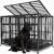 Hiwokk 48 Inch Heavy Duty Dog Crate, Indestructible Kennel for Large Dogs | 38-96″ for Small to All Breeds Dogs | Escape Proof Latch | Removable Tray | Chew-Proof Steel | Lockable Wheels | Easy-Clean