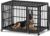 VERIFURTY 48 Inch Heavy Duty Dog Crate for Large Dogs with Self-Locking Latch, Escape-Proof Steel Kennel Indoor, XL Large Double Door Metal Pet Cage with Wheels
