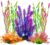 MyLifeUNIT Artificial Aquarium Plants, Plastic Fish Tank Plants for Aquarium Decorations, Pack of 7 (Style B)
