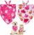 Halloween Dog Bandanas Girl 2PCS, Pink Ghost Pumpkin Dog Scarf, Adjustable Pet Neckerchief for Pet Gifts