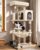 Globlazer Cat Tree Tower with Scratching Post for Indoor Cats, 53inch Tall Plush Multi-Level Cat Climbing Tower Condo House with Large Hammock, Spacious Cat Cave, Big Padded Top Perch Bed, F53, Beige