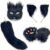 Therian Tail and Mask Set Women Halloween Costume Fox tail Wolf Mask cat ears Cosplay for fox mask paws