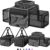 Top and 2 Sides Expandable Cat Carrier 18x11x11, TSA Airline Approved Dog Carriers for Small Dogs, Soft-Sided Pet Carrier with Self-Locking Zippers for Kitten,Rabbit, Puppy, Guinea Pig Black White