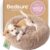 Bedsure Calming Small Dog Bed Donut Washable Cat＆Puppy Bed,23 inches Camel | Fluffy Faux Fur Round Cuddler,Machine Washable,Anti-Slip Bottom,Anti-Anxiety,Deep Sleeping for Large Cat & Pets Up to 25 Lbs