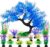 MyLifeUNIT Fish Tank Decorations, 15 Pack Artificial Aquarium Plants Tree Set for Fish Tank Decor (Bule Set)
