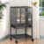 DWVO 41-inch Metal Bird Cage | Large Parrot Cages with Rolling Stand​ – Features Tray, Food Boxes & Wooden Perches
