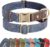 Didog Soft PU Leather Dog Collars for Medium Dogs,Classic Adjustable Dog Collars with Quick Release Metal Buckle,Easy Clean and Comfortable with Nylon Lining,Blue,M Neck 14-19″