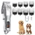 Upgrade Low Noise Dog Clippers for Thick Hair: Rechargeable Metal Blade, 8 Combs, Grooming Kit for Curly Hair (Silvery)